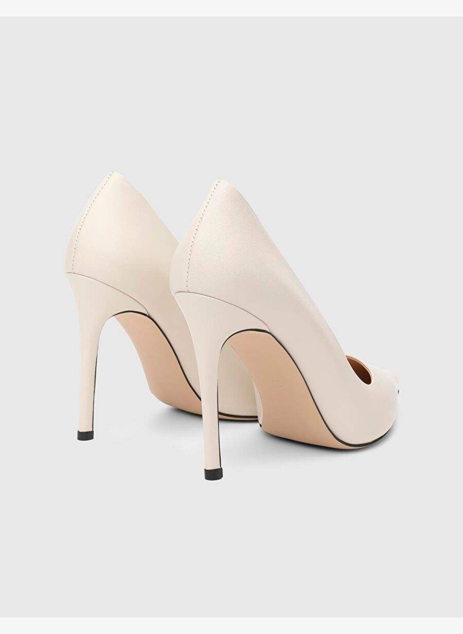 Linz Hakiki Deri Bej Kadın Stiletto — صورة المنتج 4 من 4