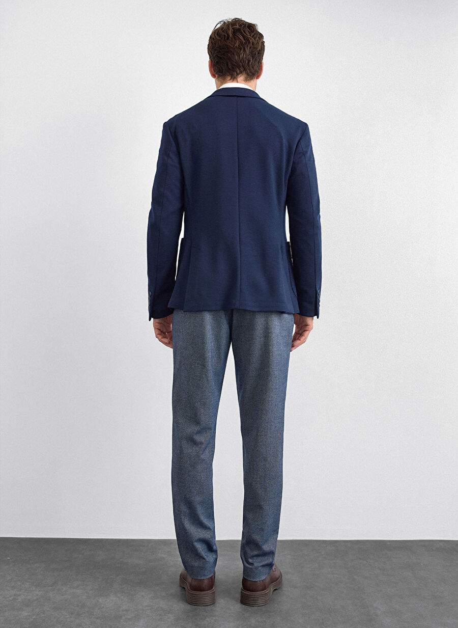 Back And Bond Lacivert Erkek Slim Fit Jakarl Ceket Mono Yaka Ceket — Product image 6 of 6