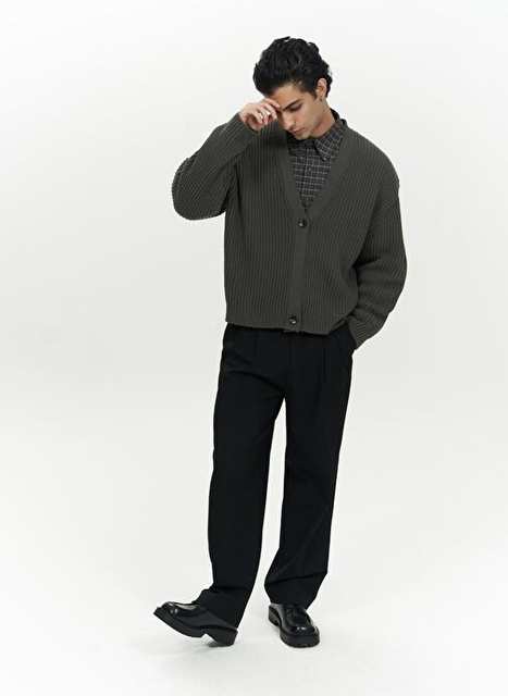 Cassian Anthracite Men's Sweater Cardigan