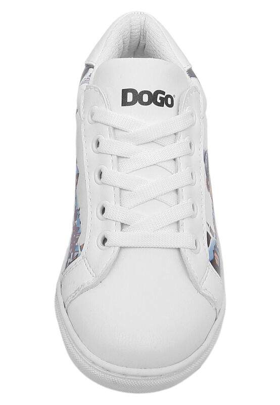 Unisex Kids Vegan Leather White Sneakers - Mr Bear Design — Product image 5 of 6