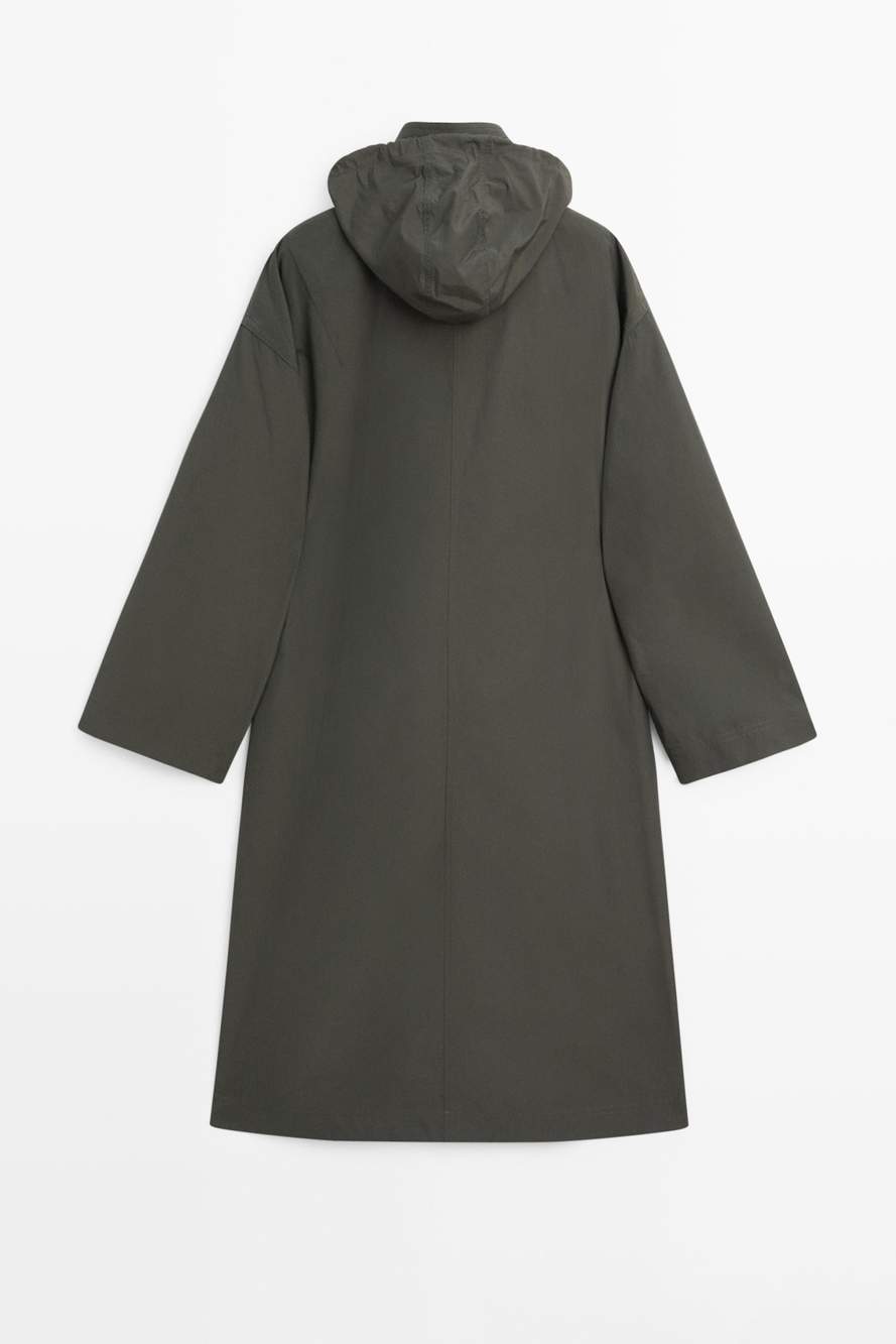 Technical fabric trench coat with hood — Product image 7 of 12