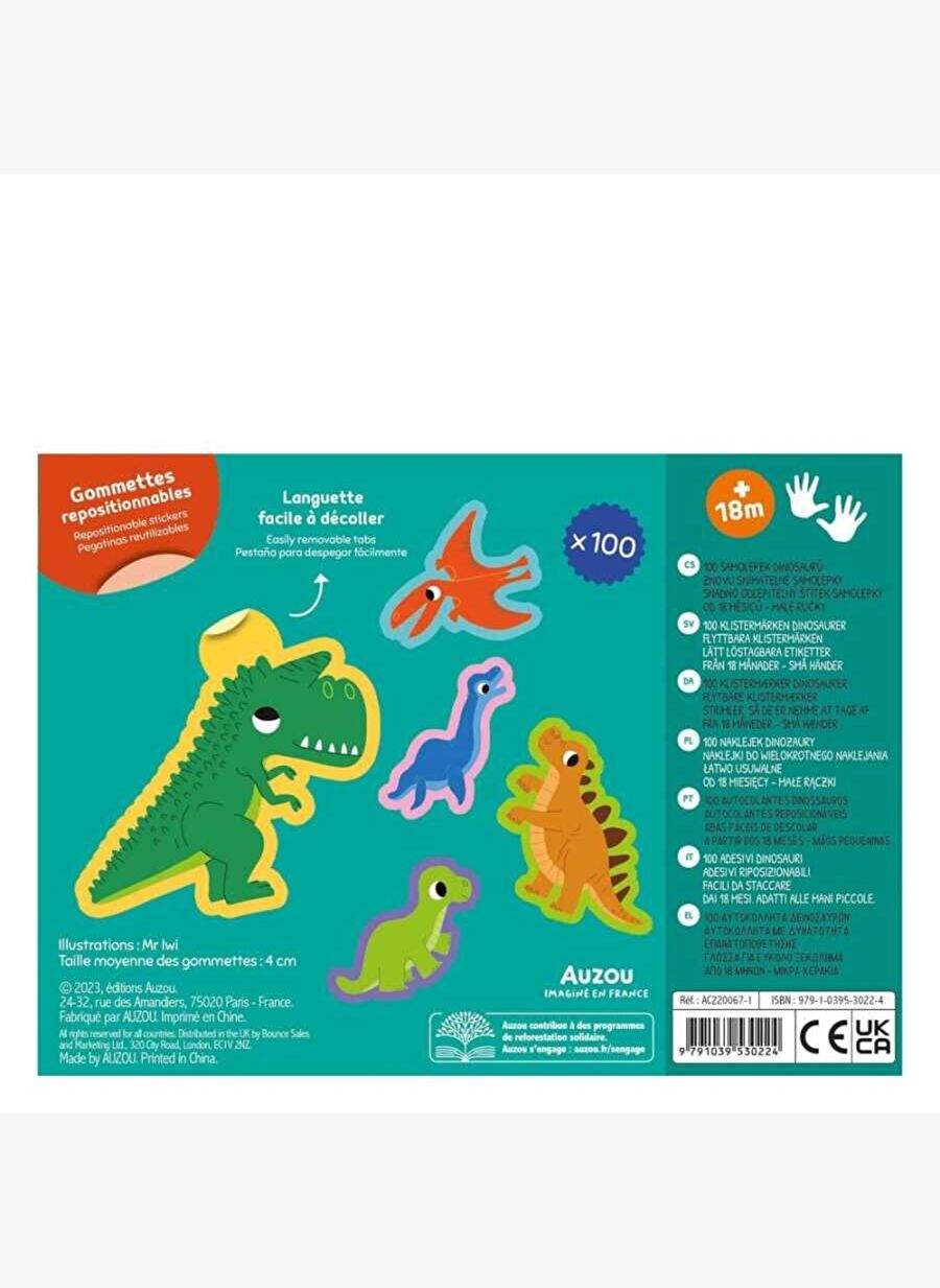 Auzo Toys Dinozor Sticker Setim - 100 Parça — صورة المنتج 3 من 3