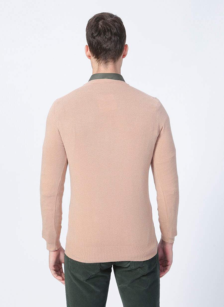 Polo Studio X Factory O Collar Dar Mold Taba Male Sweater VIA — صورة المنتج 5 من 6