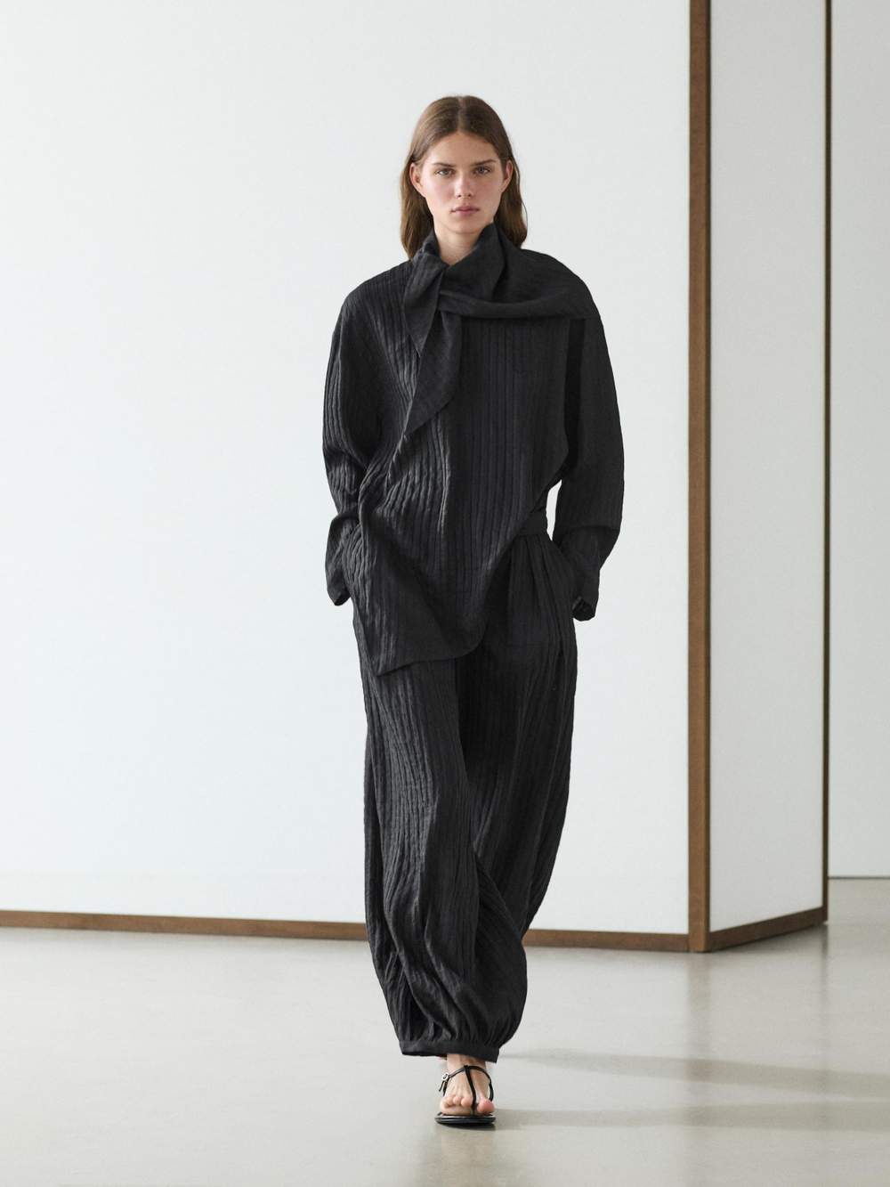 Striped flowing shirt with scarf detail — Product image 12 of 22