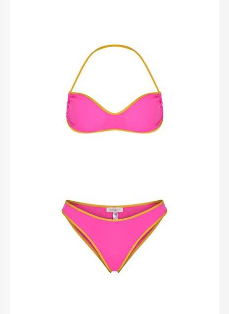 Biye Detailed Fuchya Straplez Bikini Team
