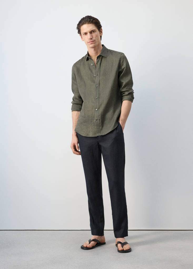 Regular-fit 100% linen shirt — Product image 30 of 30