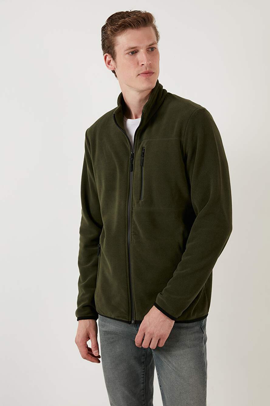Buratti Slim Fit Fermuarlı Cepli Dik Yaka Polar Hırka Erkek HIRKA 5906028 — Product image 3 of 8