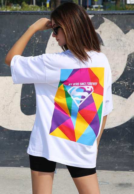 Unisex Vegan White T-Shirt - Warner Bros My Hero Since Forever Superman Design