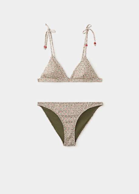 Printed bikini with classic briefs