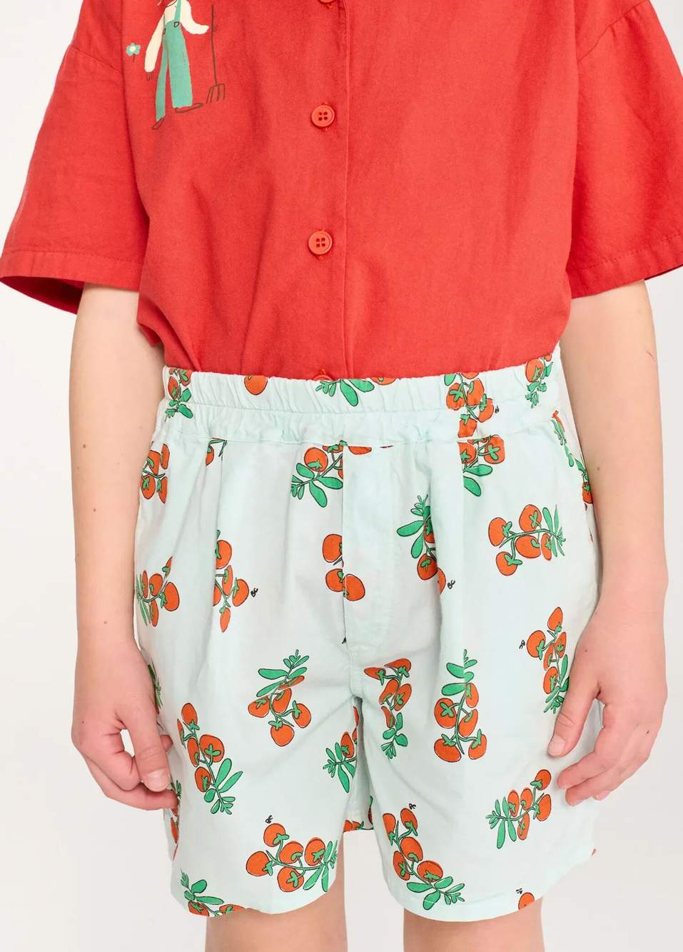 Juicy Tomatoes Printed Light Blue Elastic Waist Boys' Shorts — Product image 3 of 3
